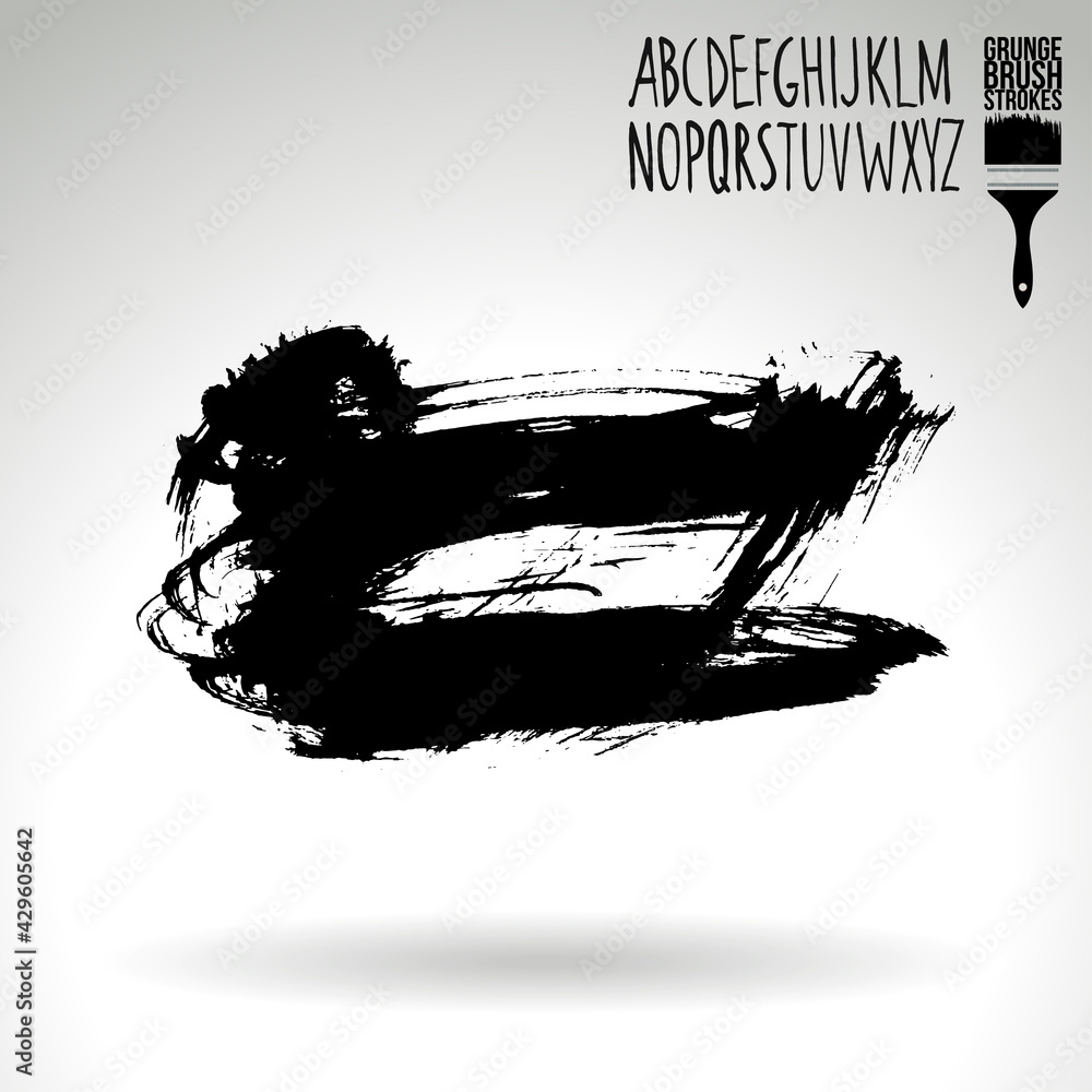Black brush stroke and texture. Grunge vector abstract hand - painted element. Underline and border design. Black brush stroke and texture. Grunge vector abstract hand - painted element. Underline and border design.