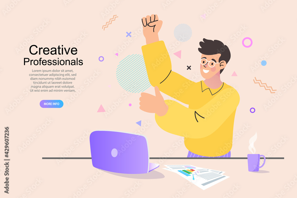 Video conference and online meeting workspace concept vector illustration. A man working with his team on the internet. Work from home idea. Video conference and online meeting workspace concept vector illustration. A man working with his team on the internet. Work from home idea.