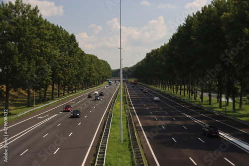 Obraz na plátně Snelweg A20 nabij Nieuwerkerk aan den IJssel buiten de spits