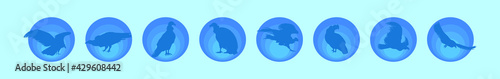 set of desert animals cartoon icon design template with various models. vector illustration isolated on blue background