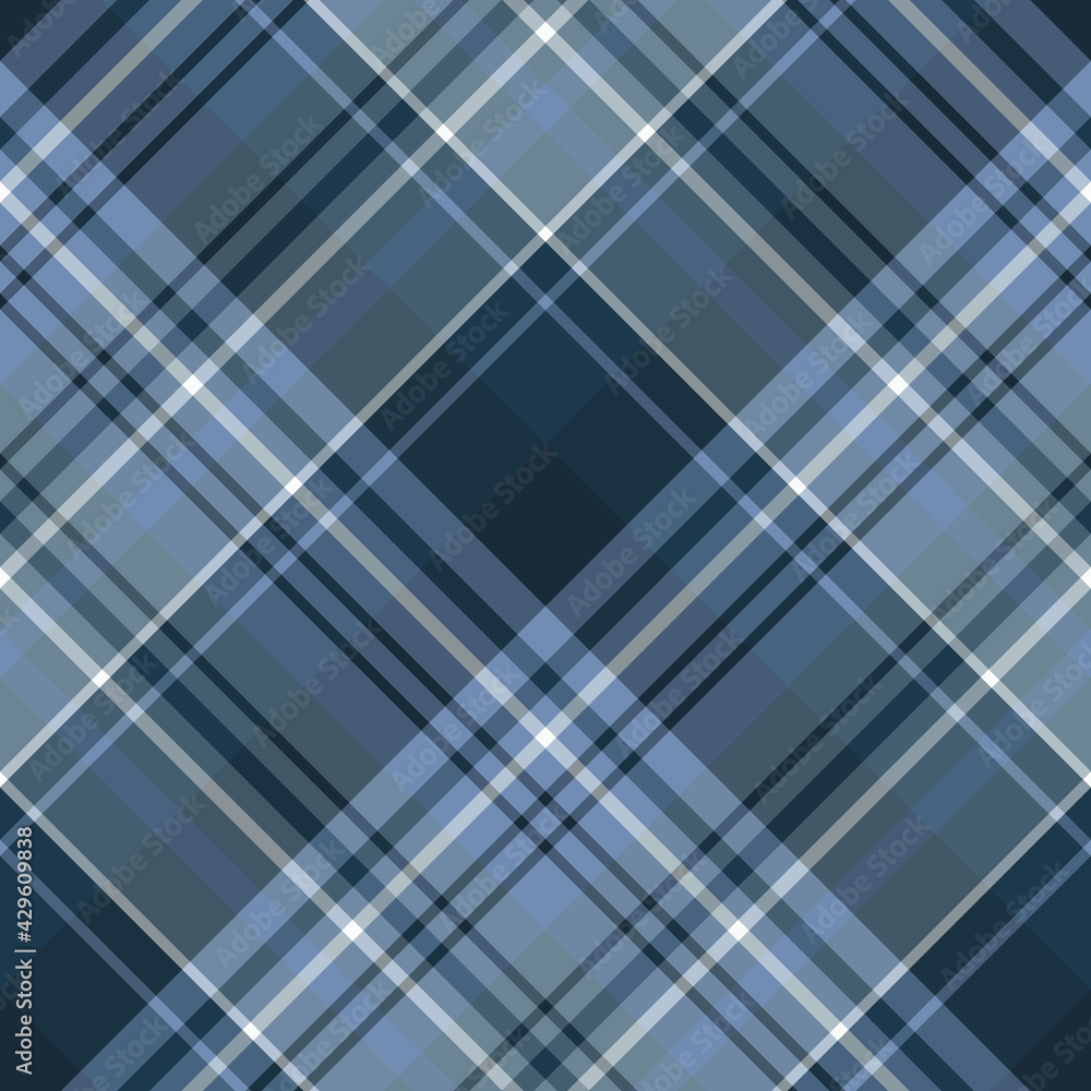 Seamless pattern in dark blue, gray and white colors for plaid, fabric, textile, clothes, tablecloth and other things. Vector image. 2 Seamless pattern in dark blue, gray and white colors for plaid, fabric, textile, clothes, tablecloth and other things. Vector image. 2