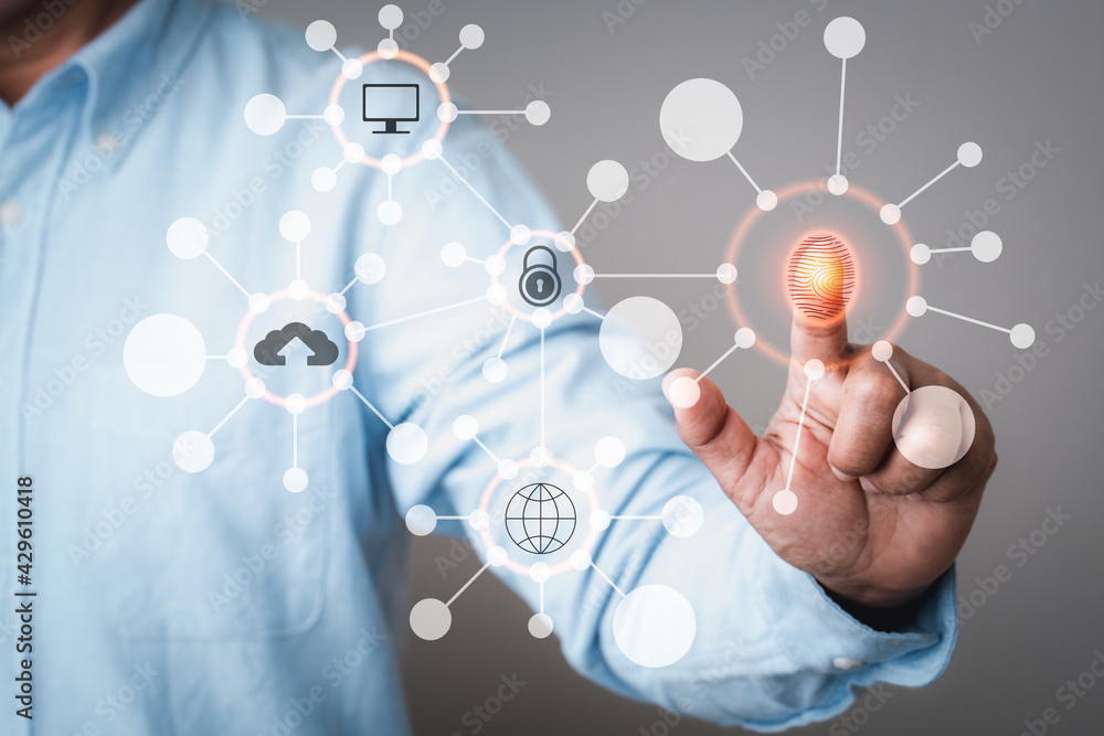 Smart Idea Using Technology smart ideas creative hand touching technology Fingerprints protection ...