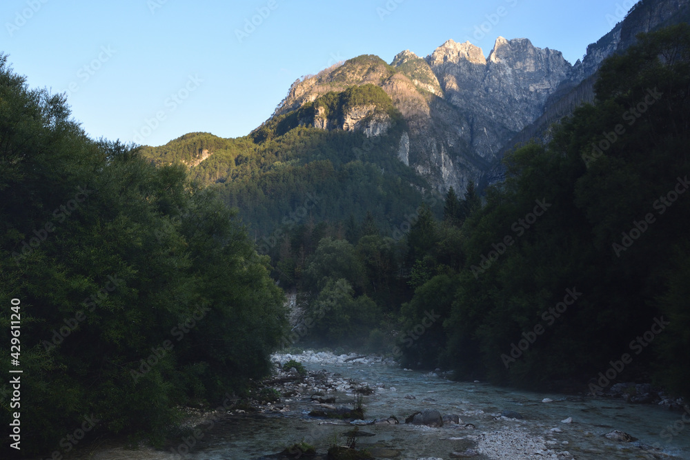 Wildbach Raccolana am Monte Cimone in Italien