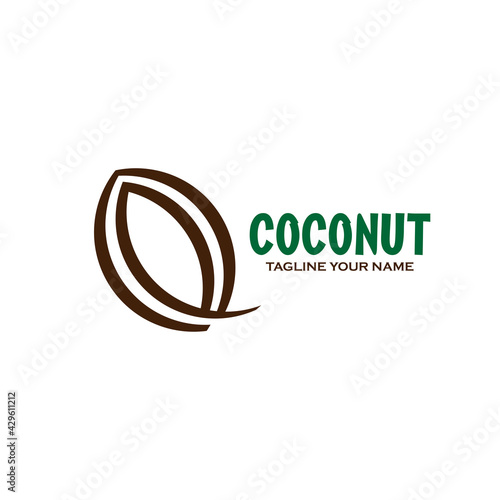 coconut design logo vector. coconut illustration vector