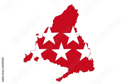 Mapa de Madrid con la bandera de su comunidad autónoma