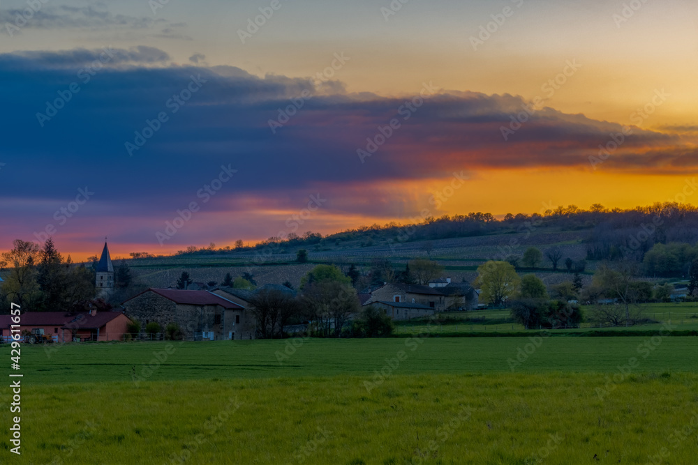 Obraz premium atardecer en Chardonay