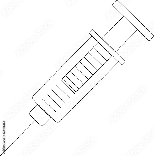 illustration of a syringe, medical topic+