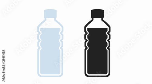 Water Bottle Icon Set. Vector isolated illustration of a plastic bottle