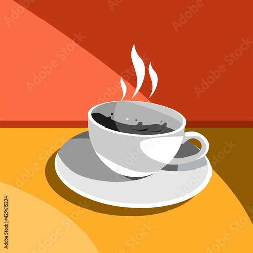a cup of coffee in the morning. suitable for cover, wall decoration, promotion, coffee shop etc. eps file