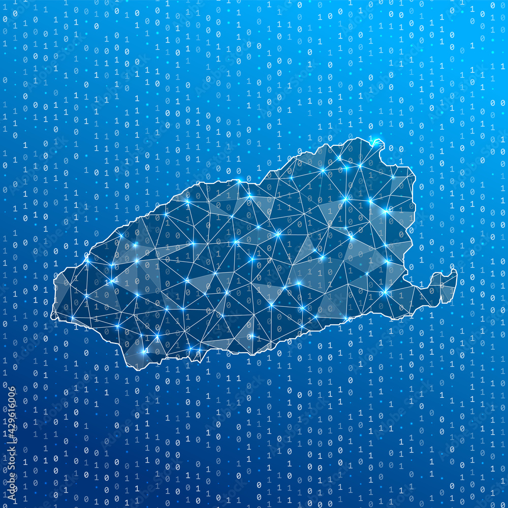Network map of Imbros. Island digital connections map. Technology ...