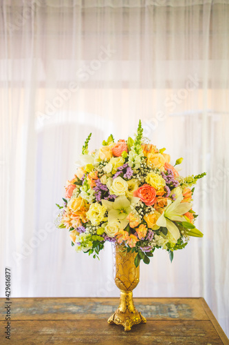 vase with decorative flower arrangement 