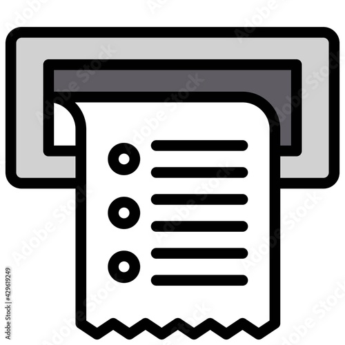 Receipt icon, Supermarket and Shopping mall related vector
