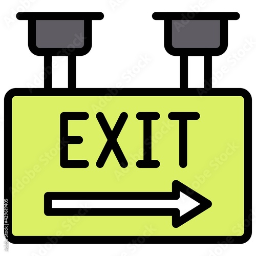 Exit sign icon, Supermarket and Shopping mall related vector