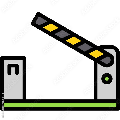 Parking Barrier icon, Supermarket and Shopping mall related vector