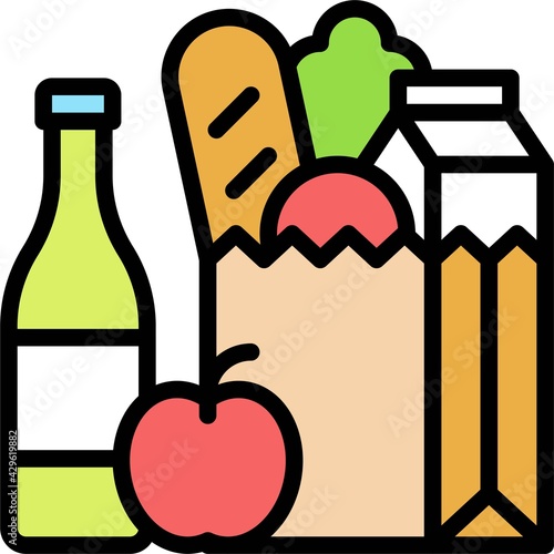 Grocery bag icon, Supermarket and Shopping mall related vector