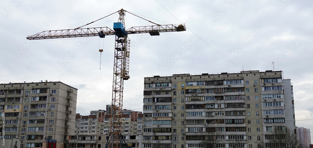 Disassembled residential apartment building Disassembled residential apartment building