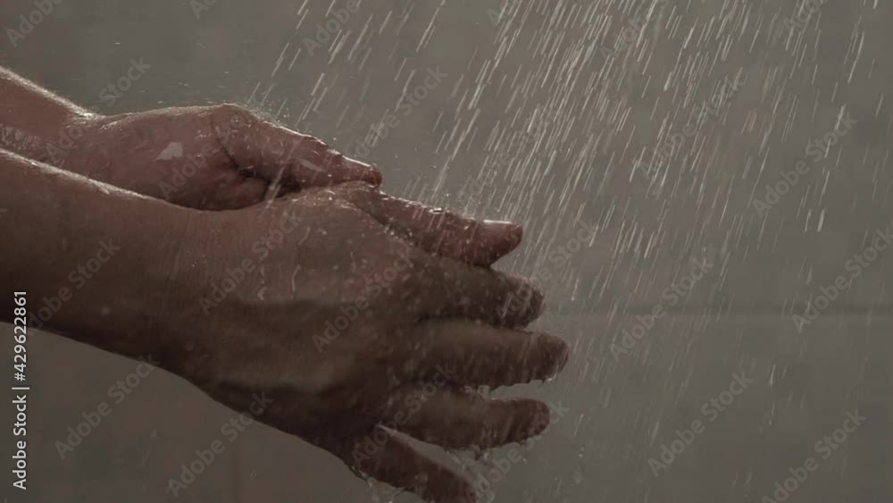 Slow motion shot of man wash your hands
Slow motion shot of man wash your hands