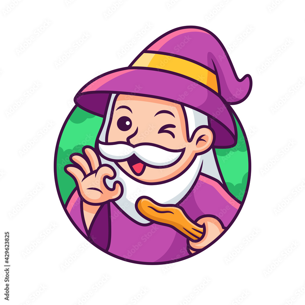 Cute Witch Cartoon With Cute Pose. Vector Icon Illustration, Isolated on Premium Vector Cute Witch Cartoon With Cute Pose. Vector Icon Illustration, Isolated on Premium Vector