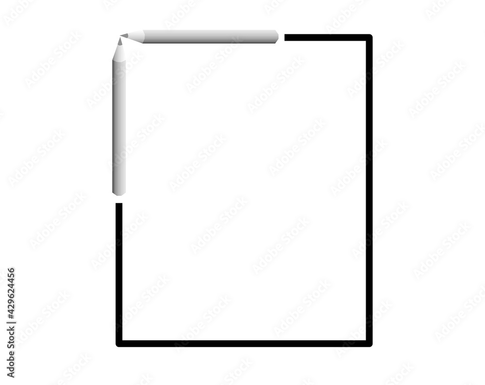 illustration Pencil Frame vector clip-art element illustration Pencil Frame vector clip-art element