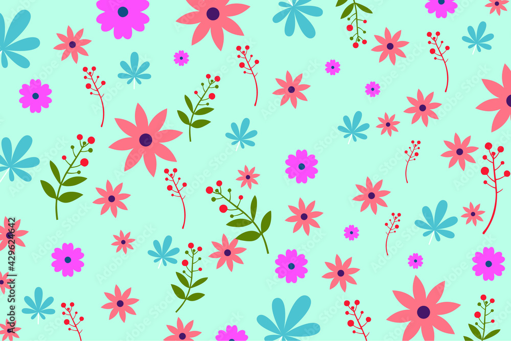 Beautiful flower vector Natural background For print jobs With copy area and text area