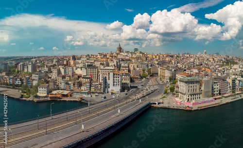 Wallpaper Mural Aerial Panoramic view of Galata Tower district in Istanbul Turkey Torontodigital.ca