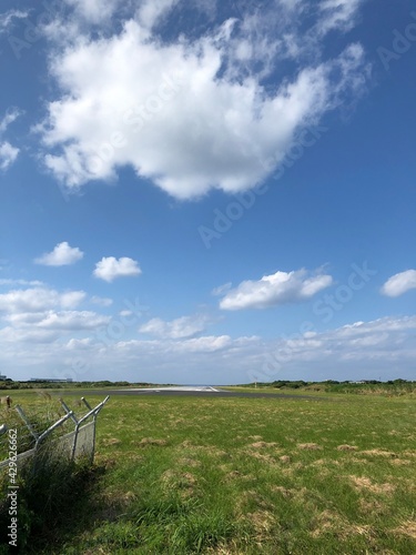 field and sky, runway