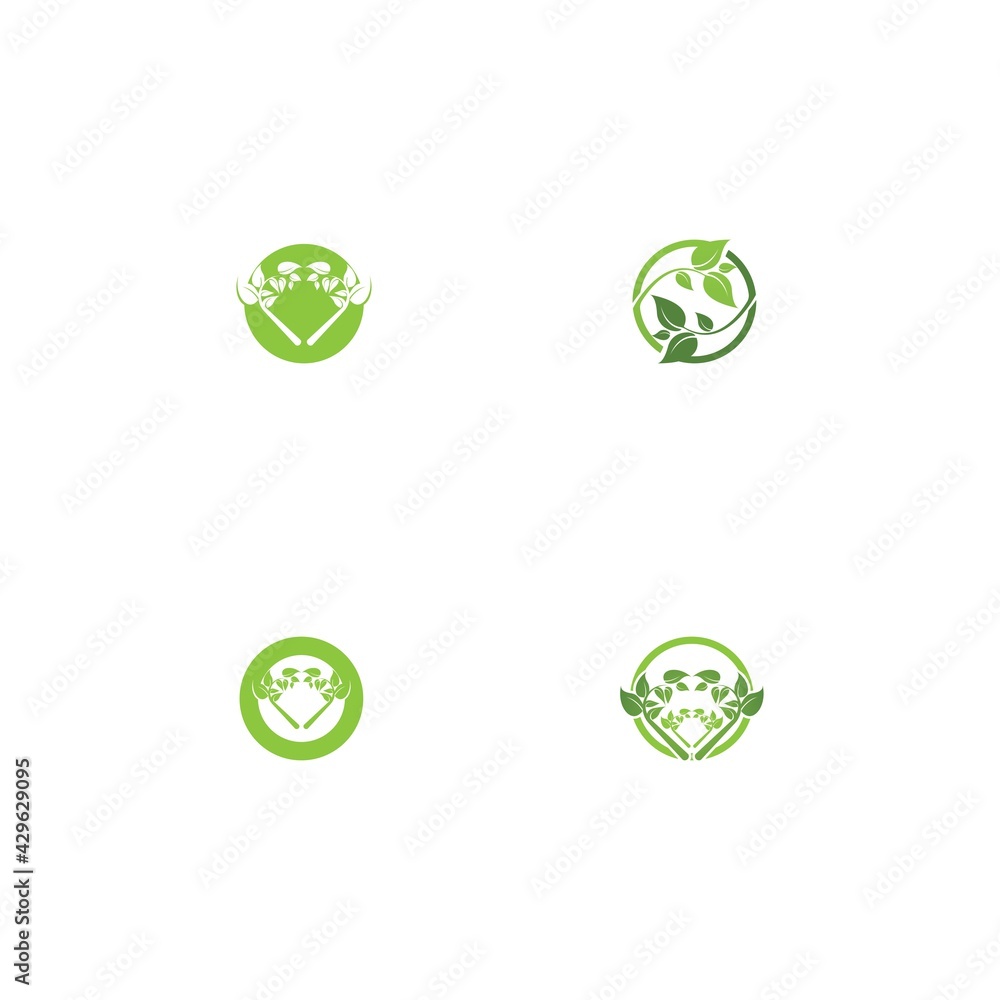 Logos of green Tree leaf ecology Logos of green Tree leaf ecology