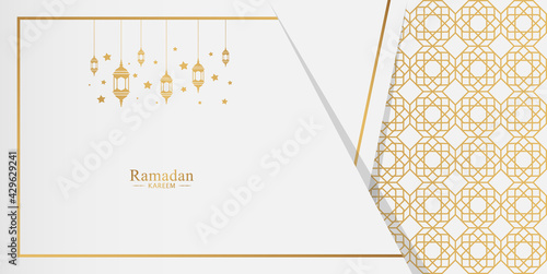 Modern Ramadan Kareem Background vector for banner and greeting card	