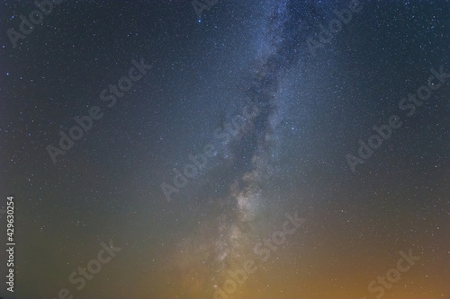 night starry sky with milky way, natural astronomy background
