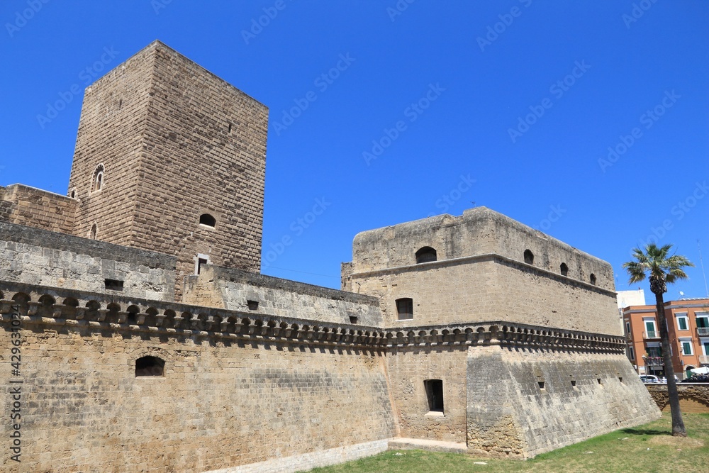 Medieval castle in Bari, Italy. Italian town in Apulia region.