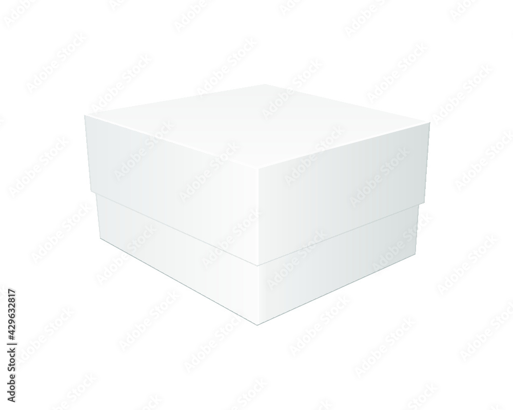 Realistic white blank box isolated on a white background. 3d rendering Realistic white blank box isolated on a white background. 3d rendering
