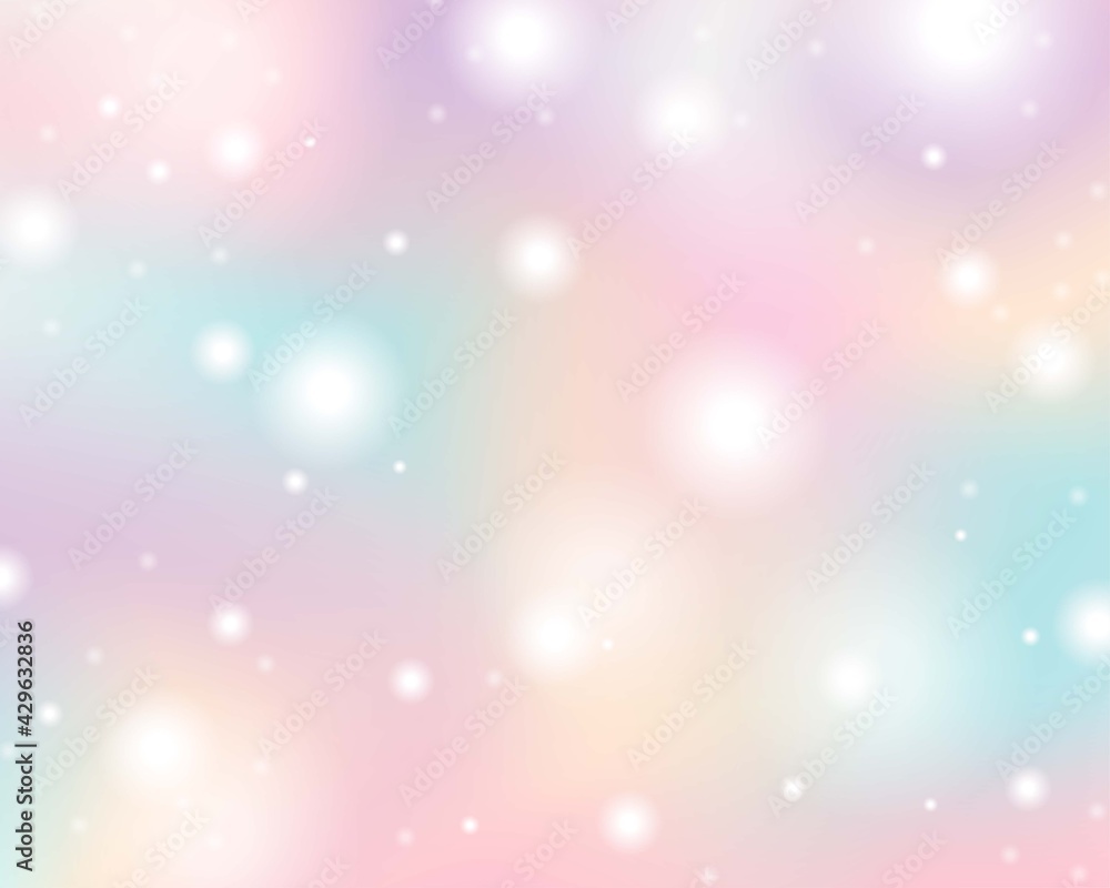 Rainbow snow bokeh background banner