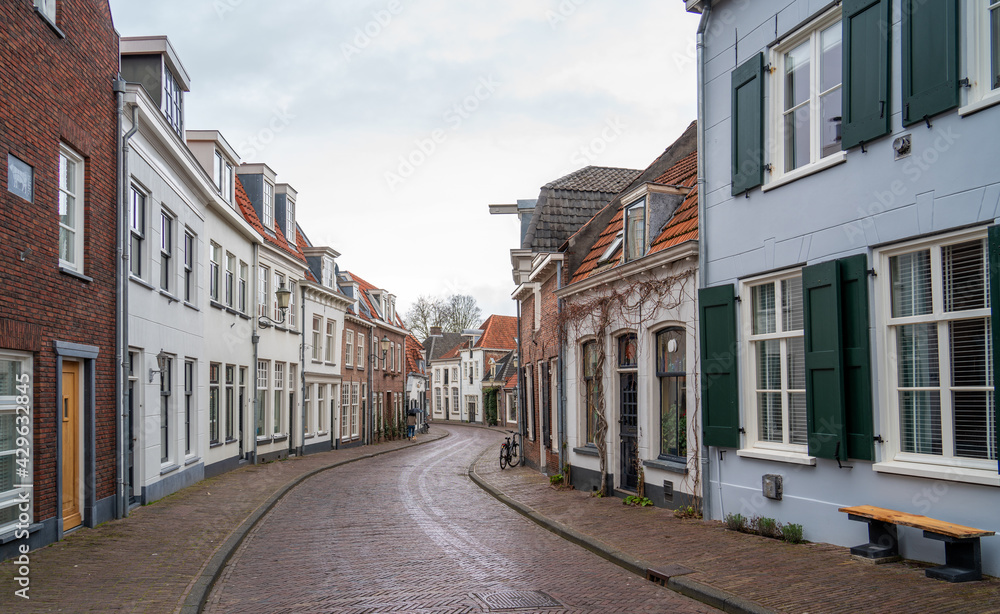 Obraz premium Street scene in the old city center of Amersfoort, Netherlands