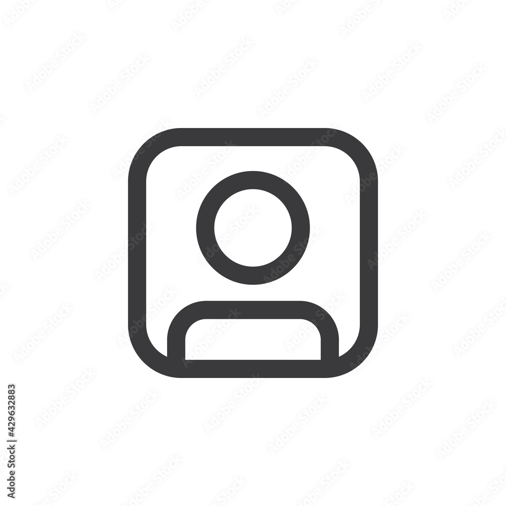 Login icon, vector user symbol. Simple linear pictogram. User interface account log in. Login icon, vector user symbol. Simple linear pictogram. User interface account log in.