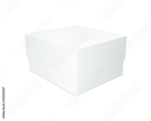 Realistic white blank box isolated on a white background. 3d rendering © natalushka