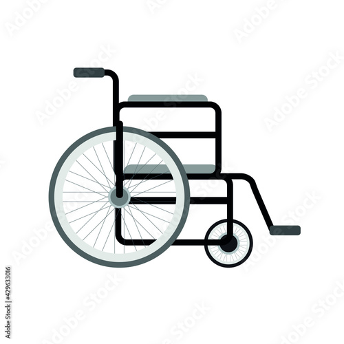 Vector flat colored wheelchair isolated on white background