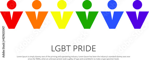 LGBT and LGBTQ pride flag icon and vector graphic symbol heart illustration lesbian and gay homosexuality