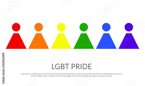 LGBT and LGBTQ pride flag icon and vector graphic symbol heart illustration lesbian and gay homosexuality