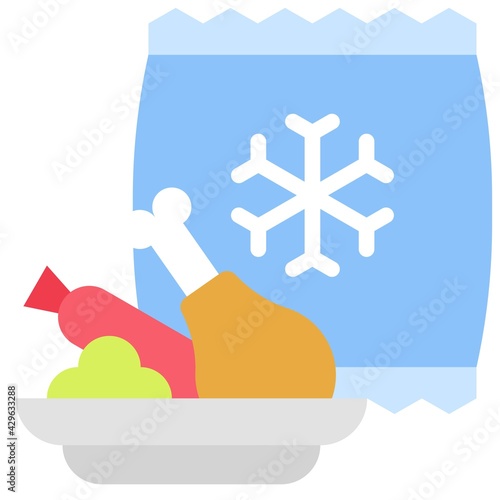 Frozen food icon, Supermarket and Shopping mall related vector