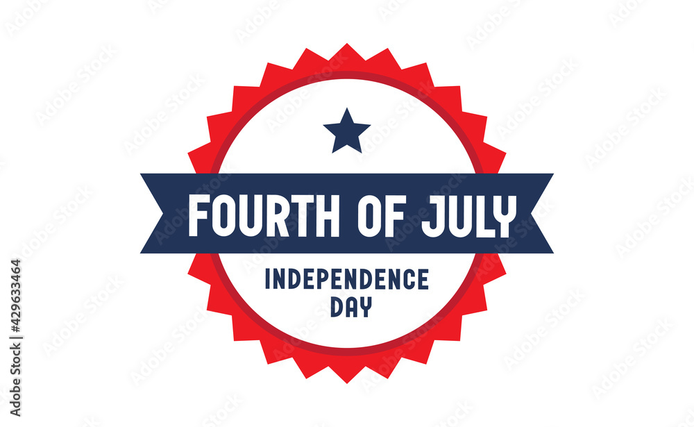 Obraz premium Fourth of July celebration emblem. Happy independence day. United states of America patriotic symbol. American flag colors.