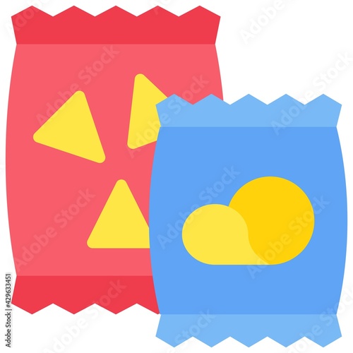 Potato chip icon, Supermarket and Shopping mall related vector