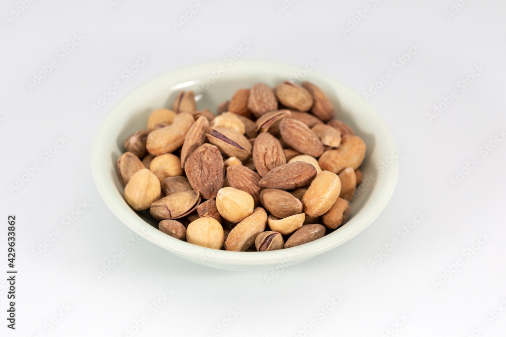 mixed nuts on white background mixed nuts on white background