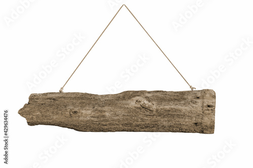 Old Wood plank, isolated on white background
