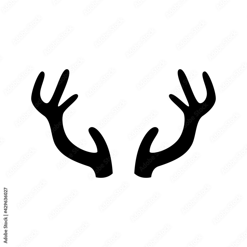 Deer antlers on a white background. Vector illustration. Icon Deer antlers on a white background. Vector illustration. Icon