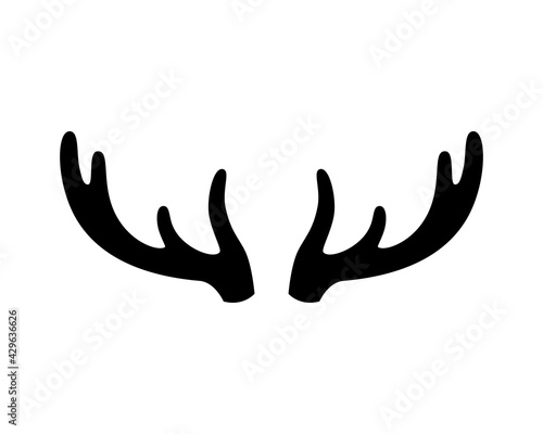 Deer antlers on a white background. Vector illustration. Icon