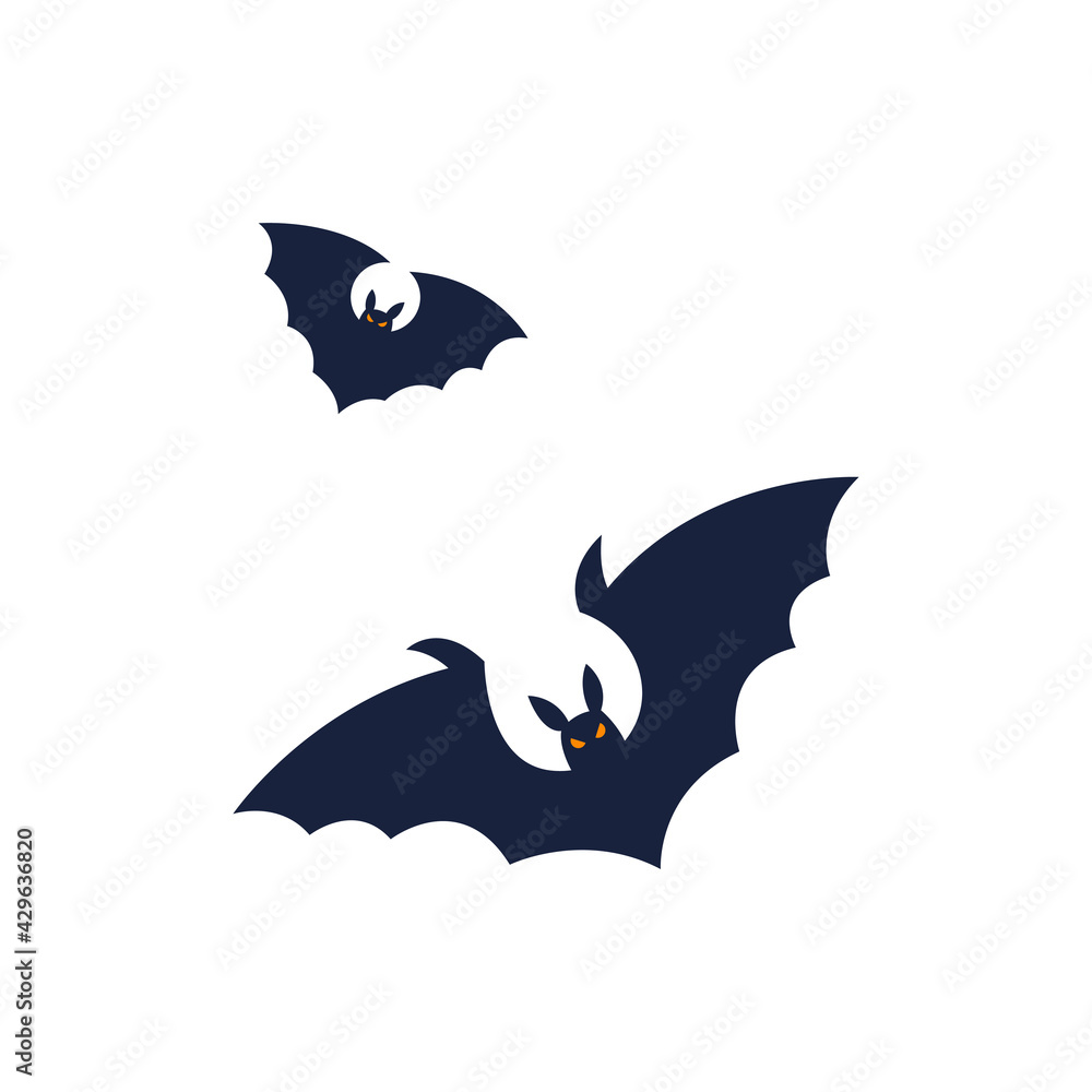 Fototapeta premium Bats silhouettes - Halloween vector illustration isolated on white background