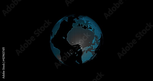 Digital earth rotating,Concept 3d animation social future technology abstract business scientific global network,animation digital grid data communication technology background.