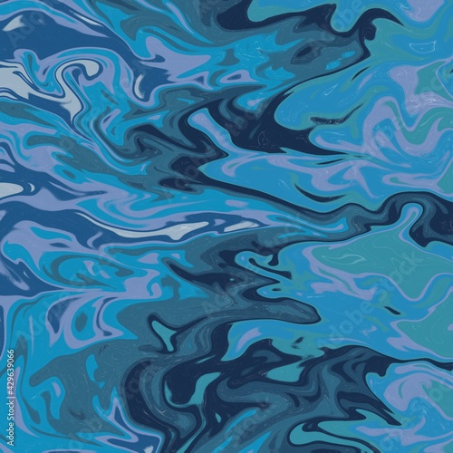 Waves of liquid effect, marble liquify effect. Luxury blue, elegant sophisticated .
