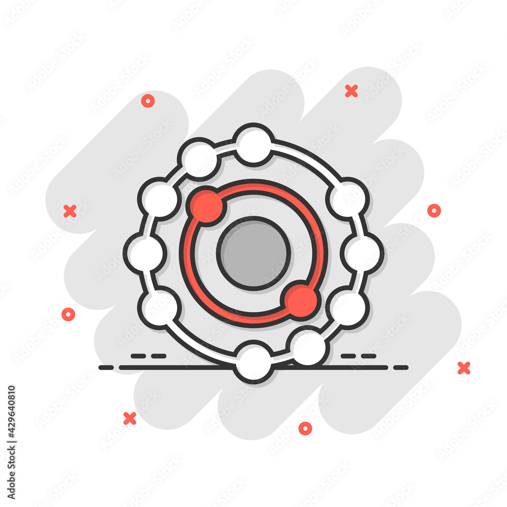 Obraz premium Antioxidant icon in comic style. Molecule cartoon vector illustration on white isolated background. Detox splash effect business concept.