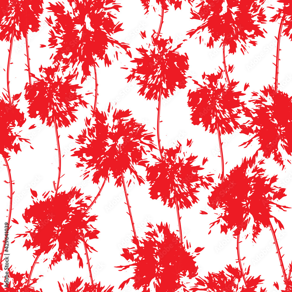 buds of lush fluffy flowers branches of dandelions and wild flowers seamless vector pattern buds of lush fluffy flowers branches of dandelions and wild flowers seamless vector pattern